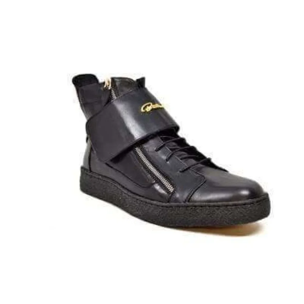 British Walkers Empire Men's Black Leather Crepe Sole High Tops - Picture 7 of 9